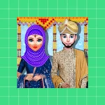 muslim girl wedding & dressup android application logo